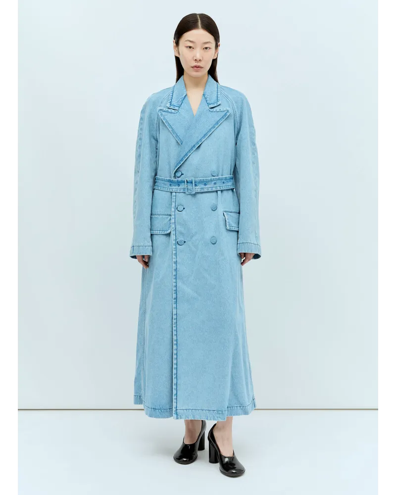 Dries van Noten Denim Trench Coat Blue