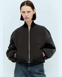 Ganni Twill Oversized Bomber Jacket Black