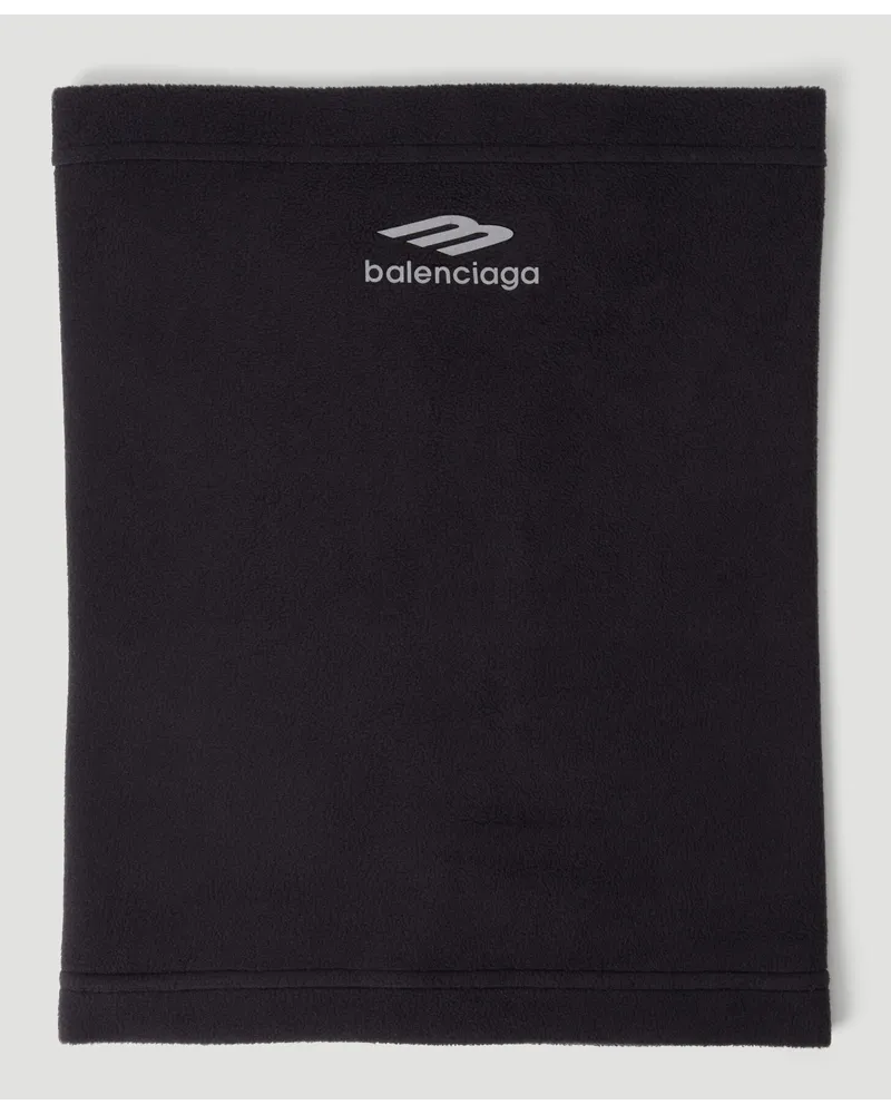 Balenciaga Logo Print Tubular Scarf Black