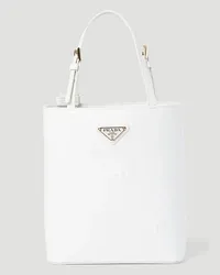 Prada Flower Embossed Mini Tote Bag White