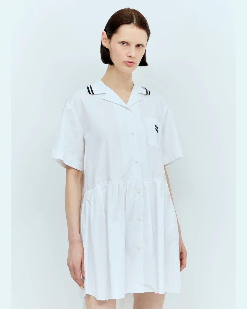 Miu Miu Poplin Mini Dress White