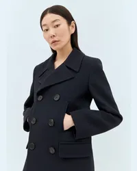 Chloé Double Wool Crêpe Pea Coat Blue