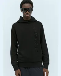 Moncler Logo Embroidery Hooded Sweatshirt Black