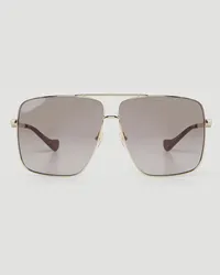 Gucci Navigator Square Frame Sunglasses Gold