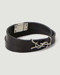 Saint Laurent Opyum Double Wrap Bracelet Black