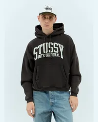 Stüssy Logo Print Hooded weathirt Black