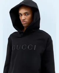 Gucci Crystal Logo Hooded Sweatshirt Black