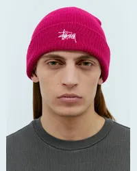 Stüssy Basic Cuff Beanie Hat Pink