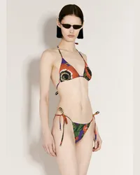 Dolce & Gabbana Logo And Anemone Print Triangle Bikini Red