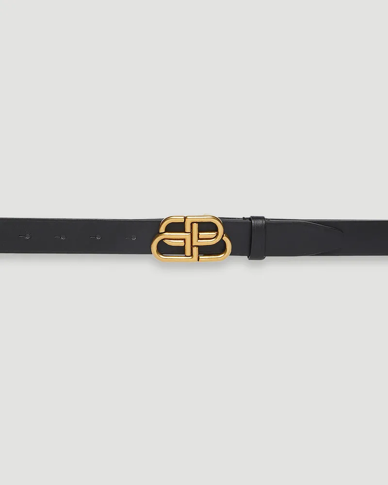 Balenciaga Bb Logo Belt Black