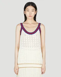 Gucci G Rhombus Knit Tank Top Cream