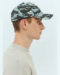 Acne Studios Camo Printed Baseball Cap Blue