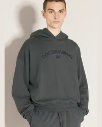 Dolce & Gabbana Cropped Hooded Sweatshirt Grey