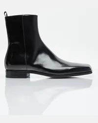 Prada Brushed Leather Boots Black