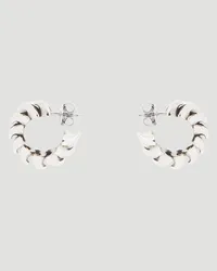 Bottega Veneta Twisted Hoop Earrings Silver