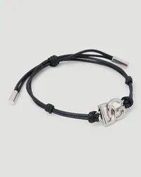 Dolce & Gabbana Monogram Plaque Cord Bracelet Black