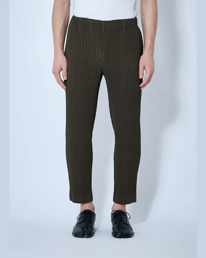 Issey Miyake Pleated Pants Khaki