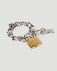 Balenciaga Locker Bracelet Silver