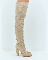 Bottega Veneta Canalazzo Intrecciato Boots Beige