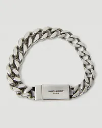 Saint Laurent Curb Chain Bracelet Silver