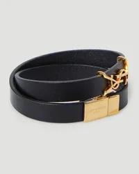 Saint Laurent Opyum Double Wrap Bracelet Black