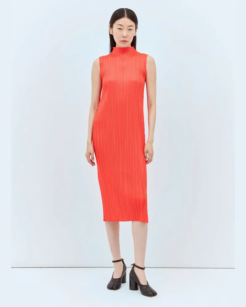 Issey Miyake April Midi Dress Orange