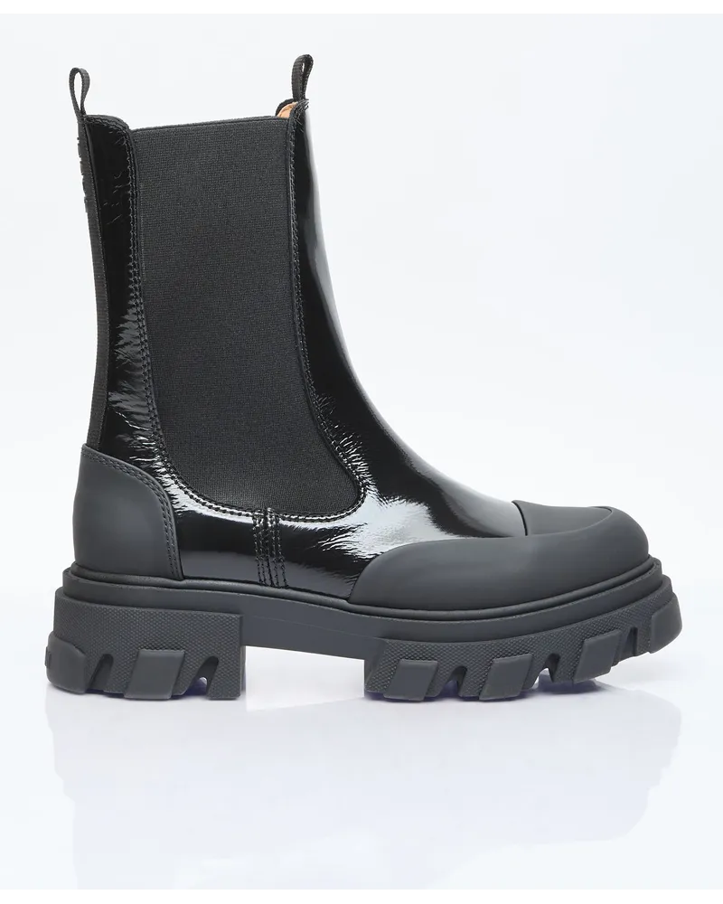 Ganni Cleated Mid Chelsea Boots Black