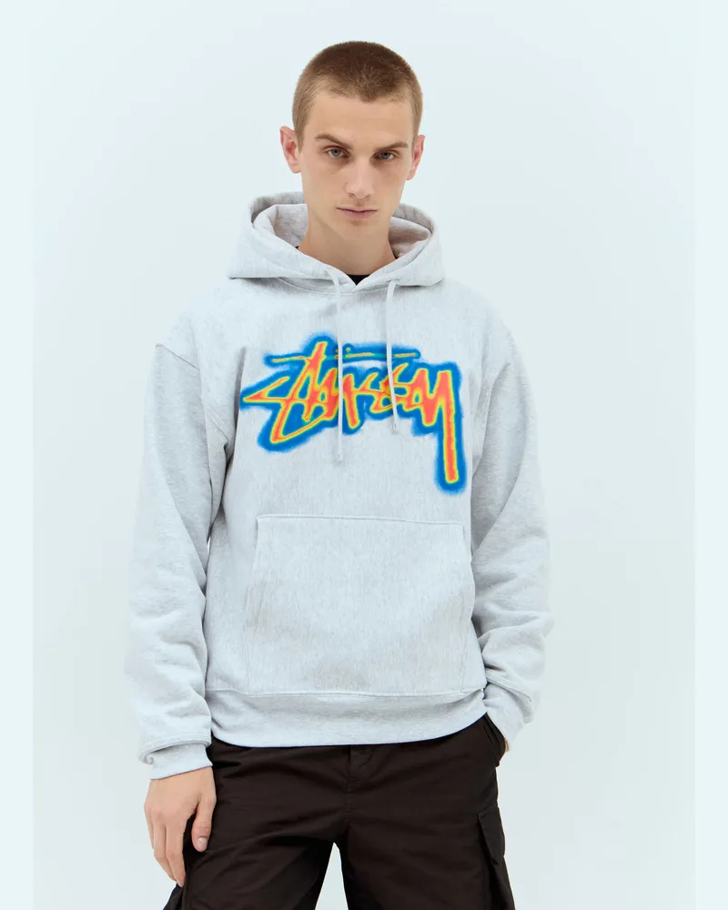 Stüssy Thermal tock Hooded weathirt Grey