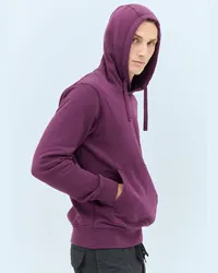 Stone Island Logo Patch Hooded Sweatshirt Purple