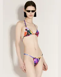 Dolce & Gabbana Logo And Abstract Print Triangle Bikini Multicolour