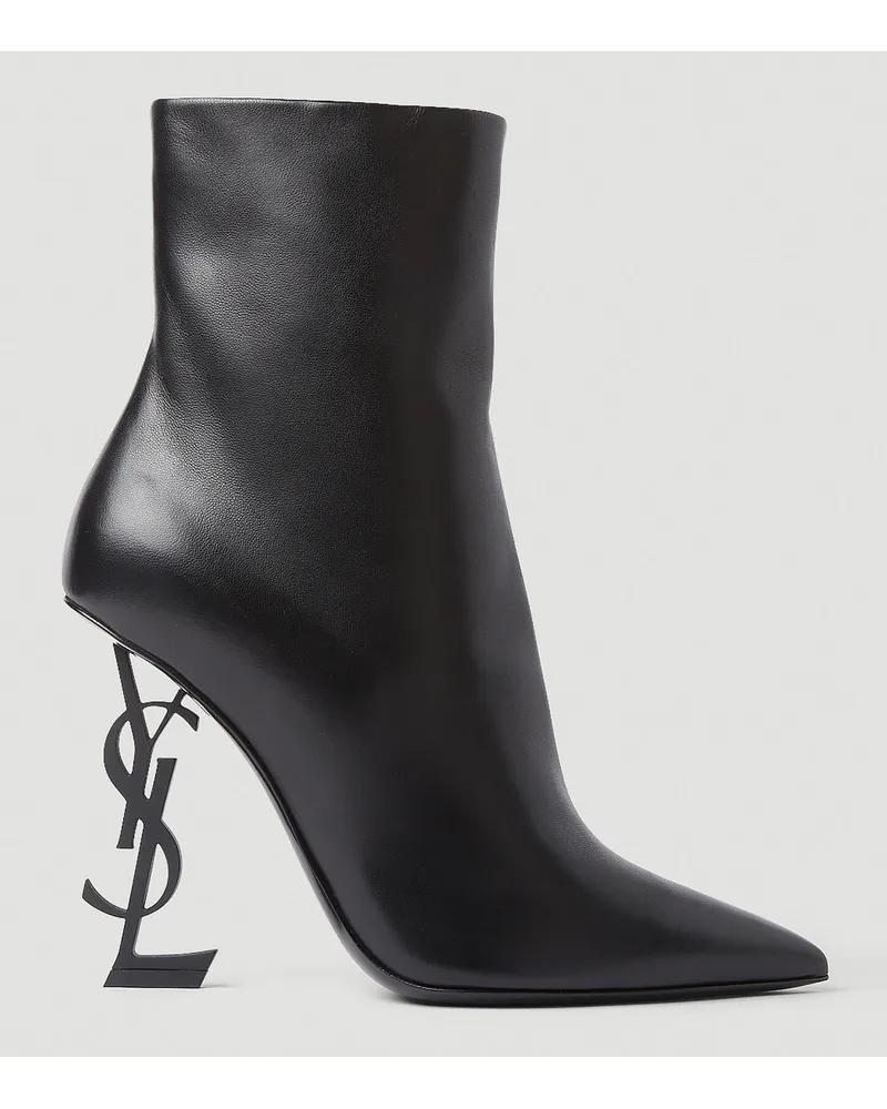 Saint Laurent Opyum Logo High Heeled Boots Black