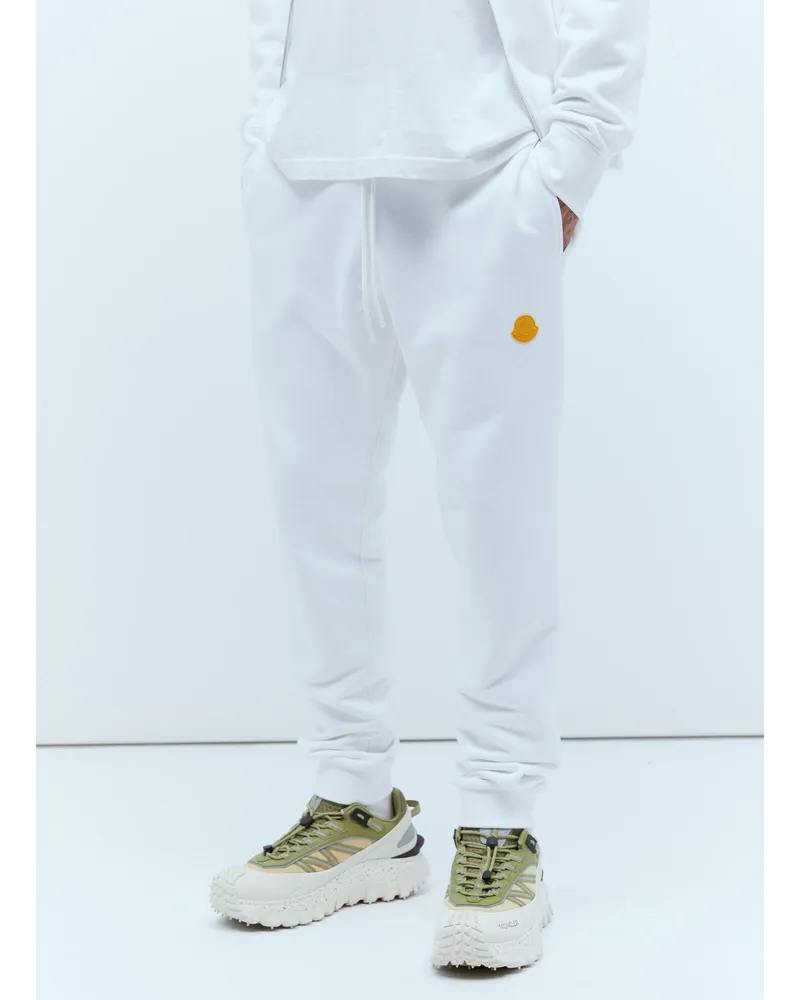 Moncler Logo Patch Track Pants White