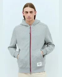 Moncler Logo Patch Hooded Sweatshirt Grey