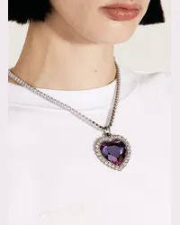 VETEMENTS Crystal Heart Necklace Purple