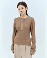 Acne Studios Waffle Knit Button Brown