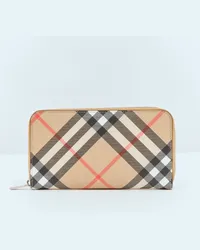 Burberry Check Long Wallet Beige