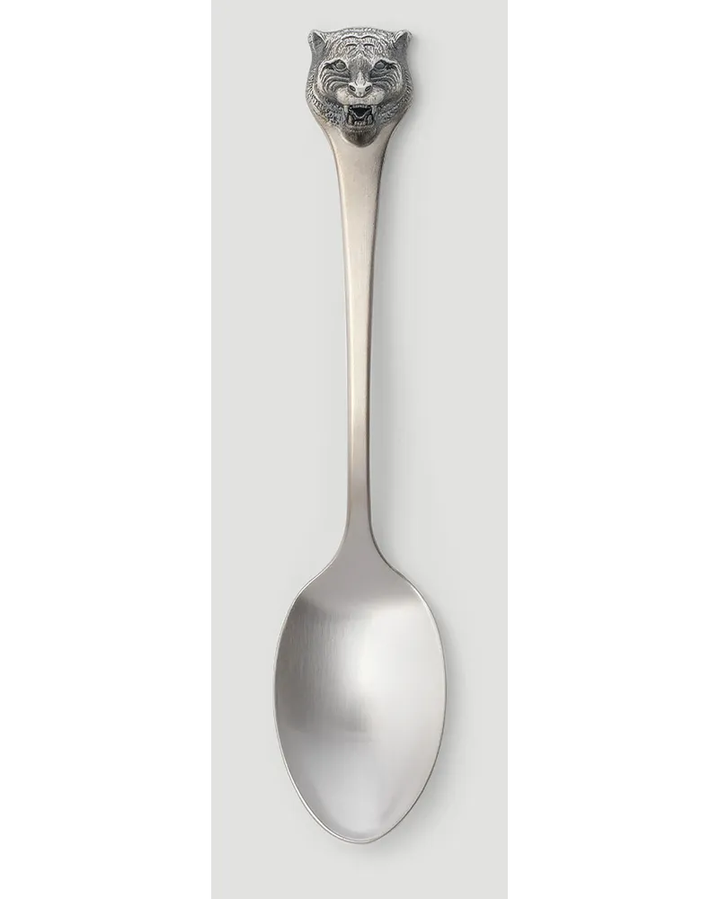 Set Of Two Tiger Dessert Spoons