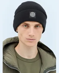 Stone Island Logo Patch Beanie Hat Black