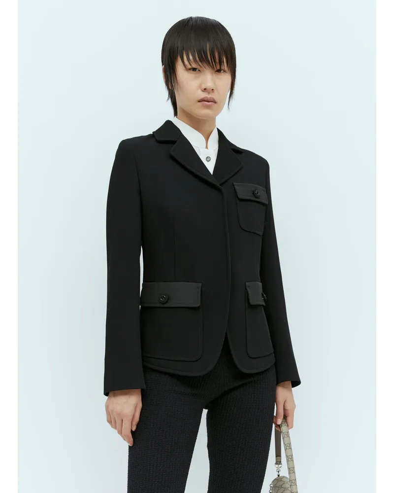 Gucci Fine Wool Crepe Jacket Black