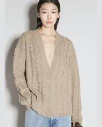 Maison Margiela Cable Knit Cardigan Beige