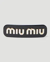 Miu Miu Logo Plaque Hair Clip Black