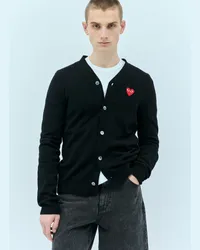 Comme des Garçons Logo Patch Wool Cardigan Black