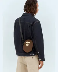 BAPE Ape Head Shoulder Bag Brown