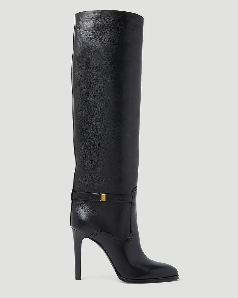 Saint Laurent Diane Leather Boots Black