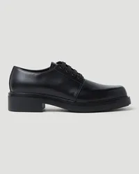 Prada Brushed Leather Derby Shoes Black