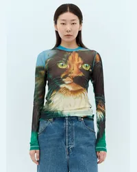 J.W.Anderson Cat Mesh Top Blue