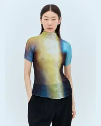 Issey Miyake Light Leak Chiffon Twist Top Multicolour