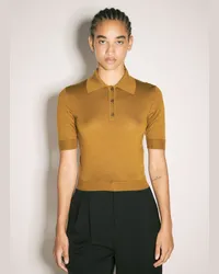 Saint Laurent Cassandre Polo Shirt Brown