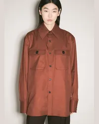 Saint Laurent Cotton Twill Shirt Red