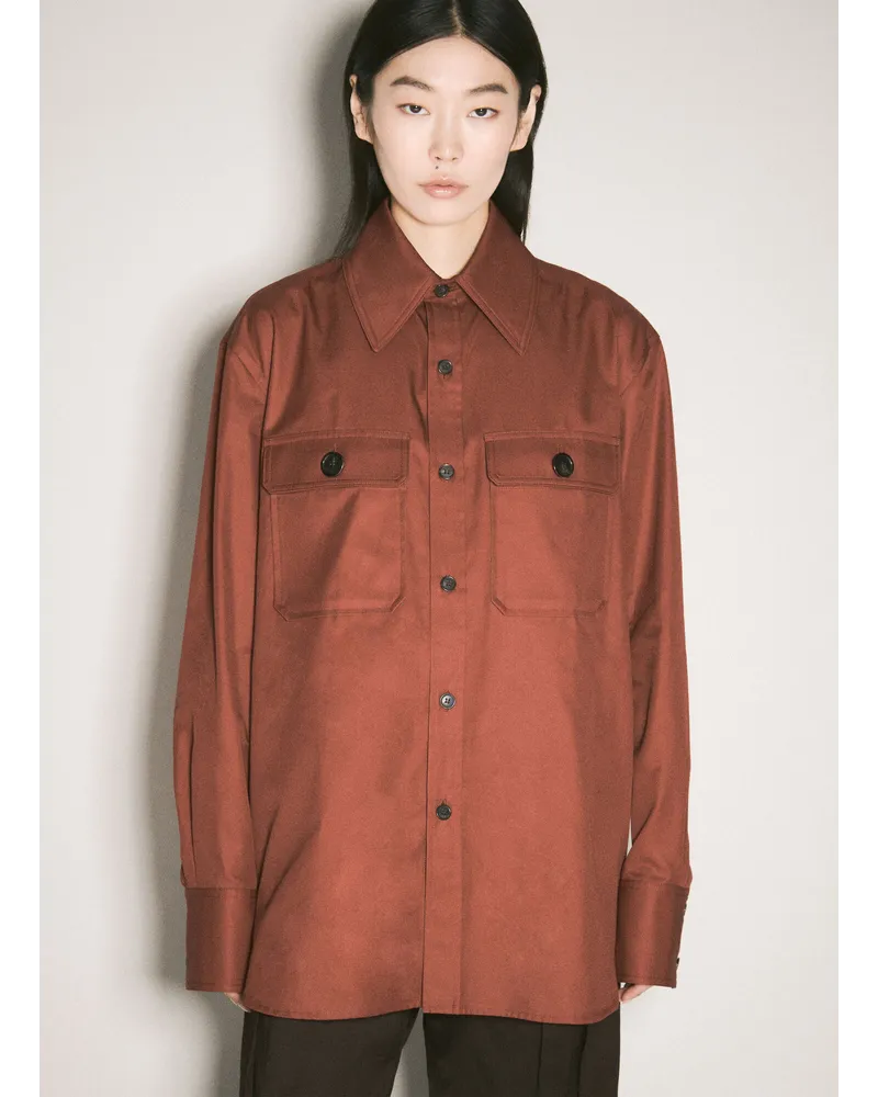 Saint Laurent Cotton Twill Shirt Red